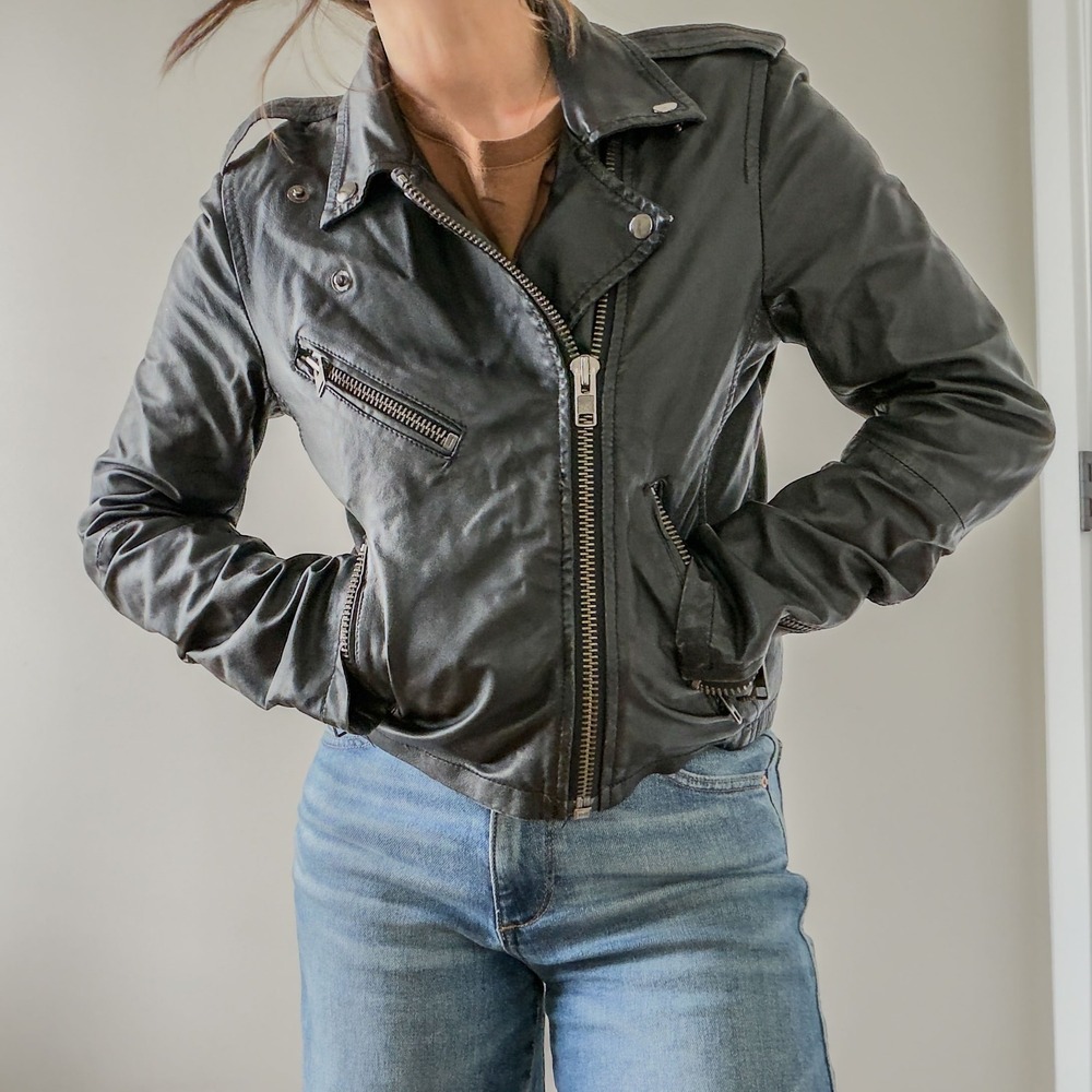 Topshop Boutique Lightweight Leather Jacket Size Small